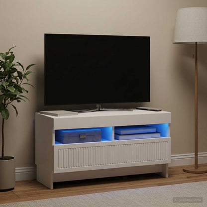 vidaXL LED TV Cabinet White Engineered Wood