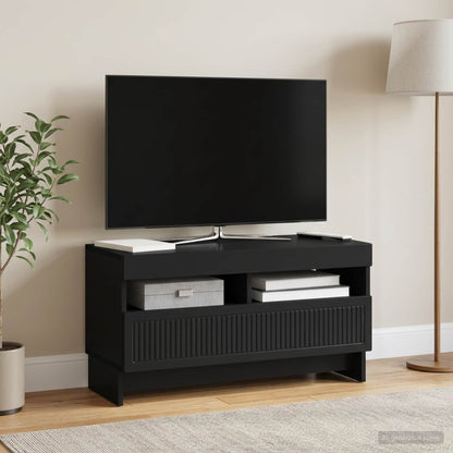 vidaXL LED TV Cabinet Black Engineered Wood