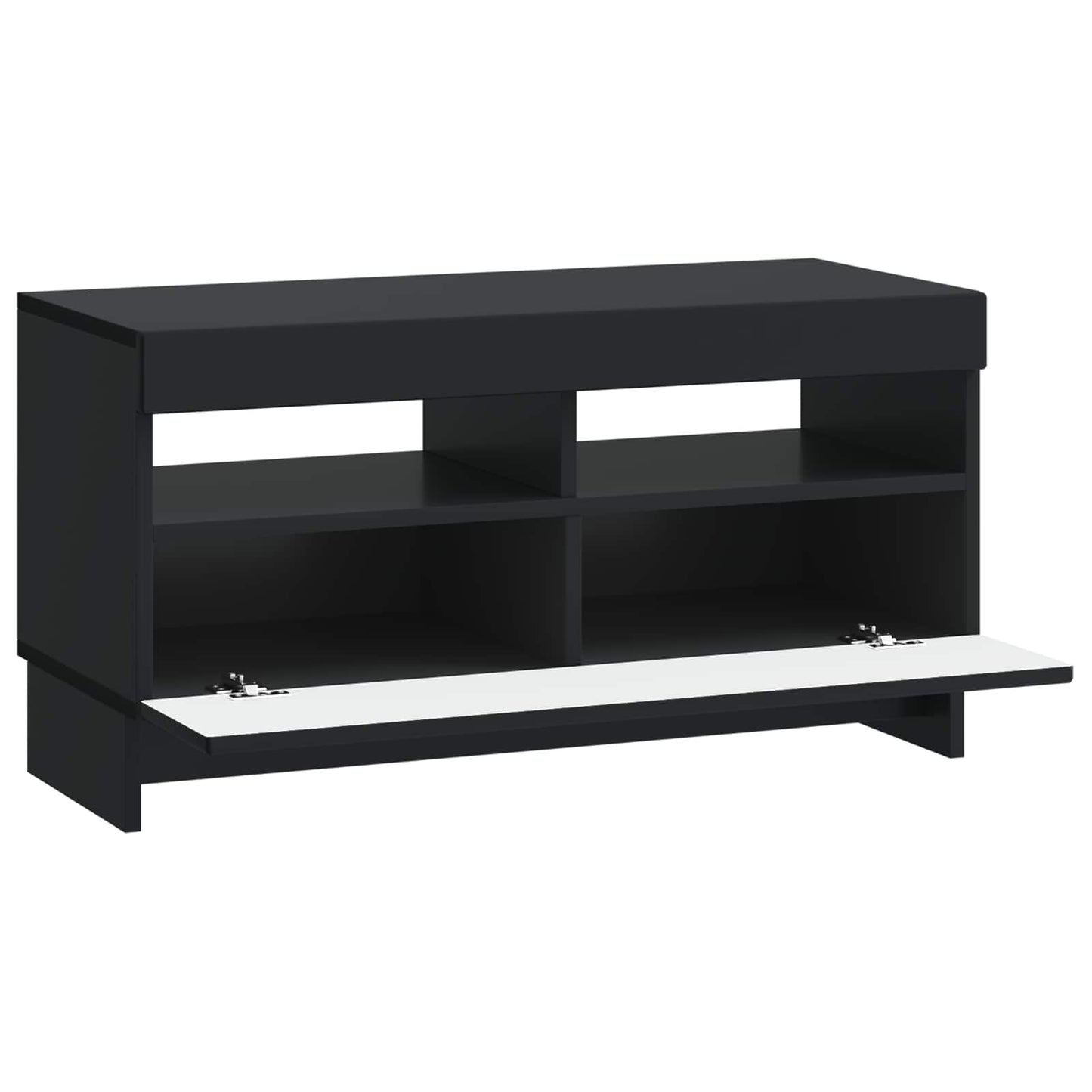 vidaXL LED TV Cabinet Black Engineered Wood