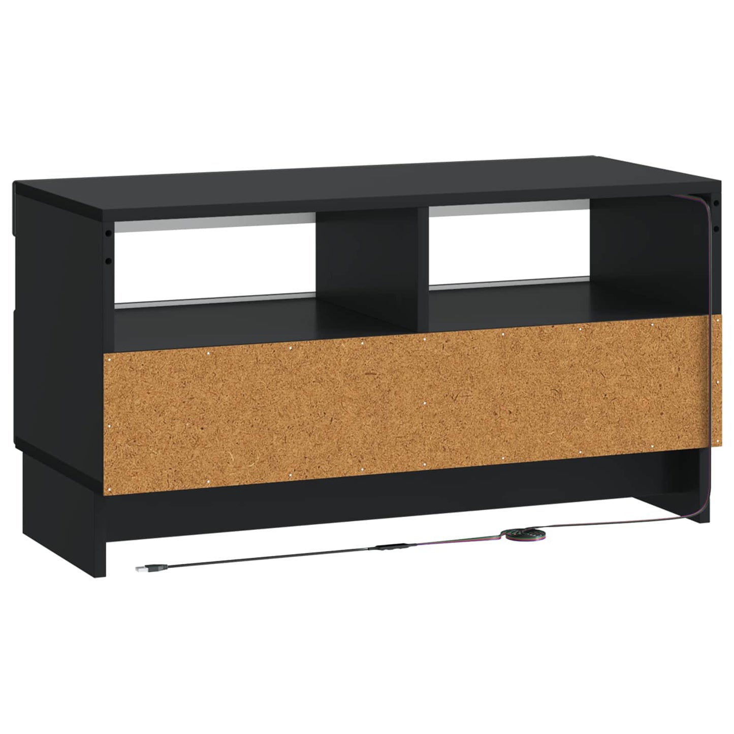 vidaXL LED TV Cabinet Black Engineered Wood