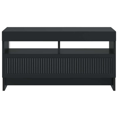 vidaXL LED TV Cabinet Black Engineered Wood