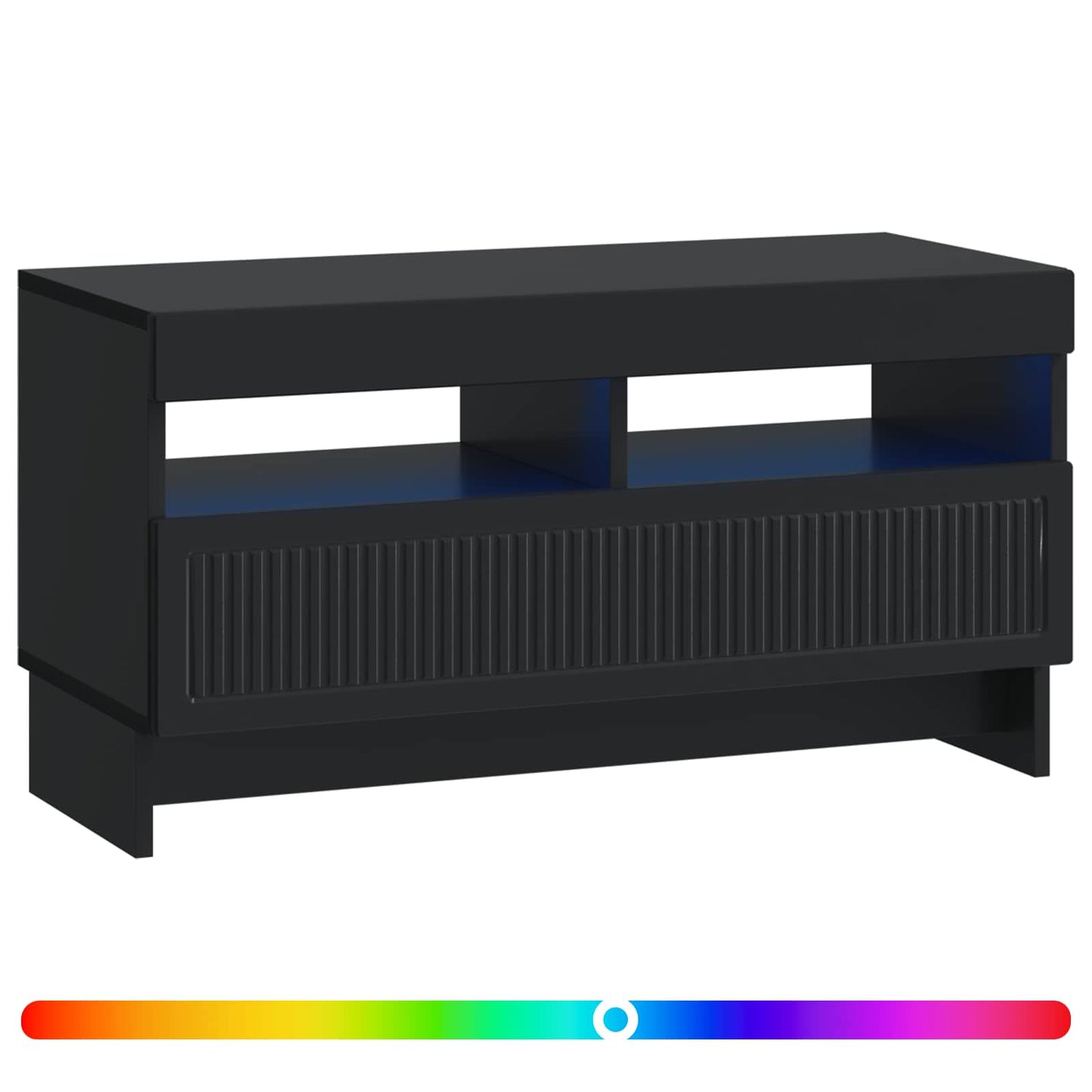 vidaXL LED TV Cabinet Black Engineered Wood