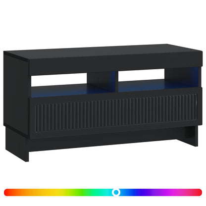 vidaXL LED TV Cabinet Black Engineered Wood