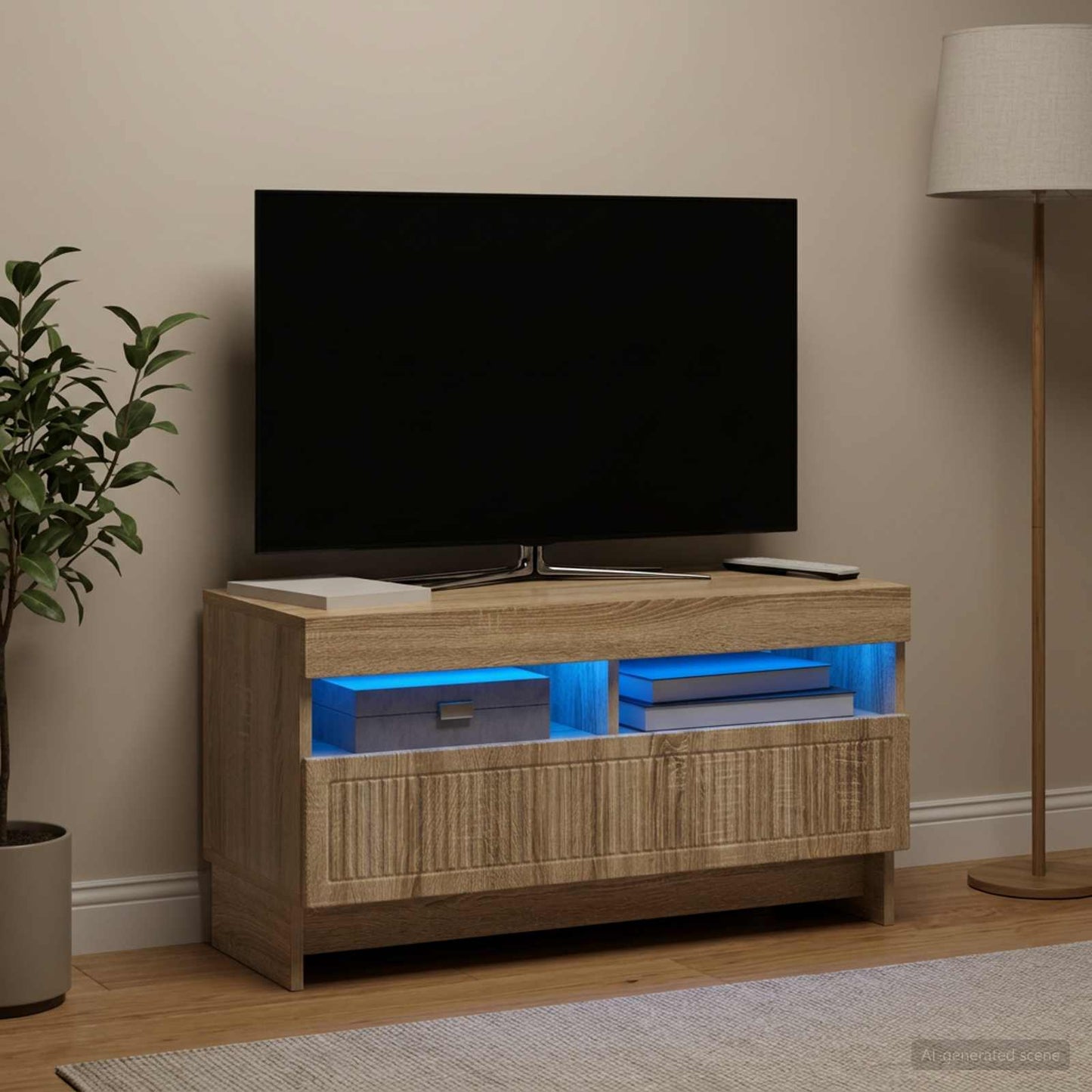 vidaXL LED TV Cabinet Sonoma Oak Engineered Wood