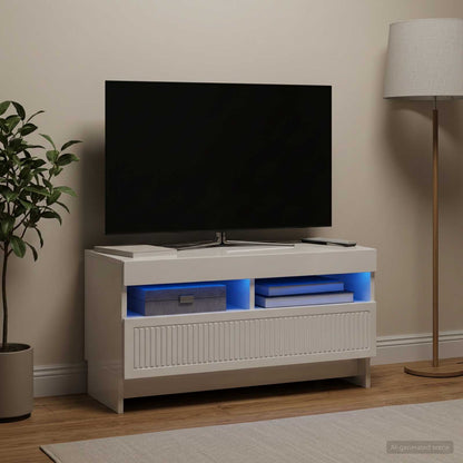 vidaXL LED TV Cabinet High Gloss White Engineered Wood