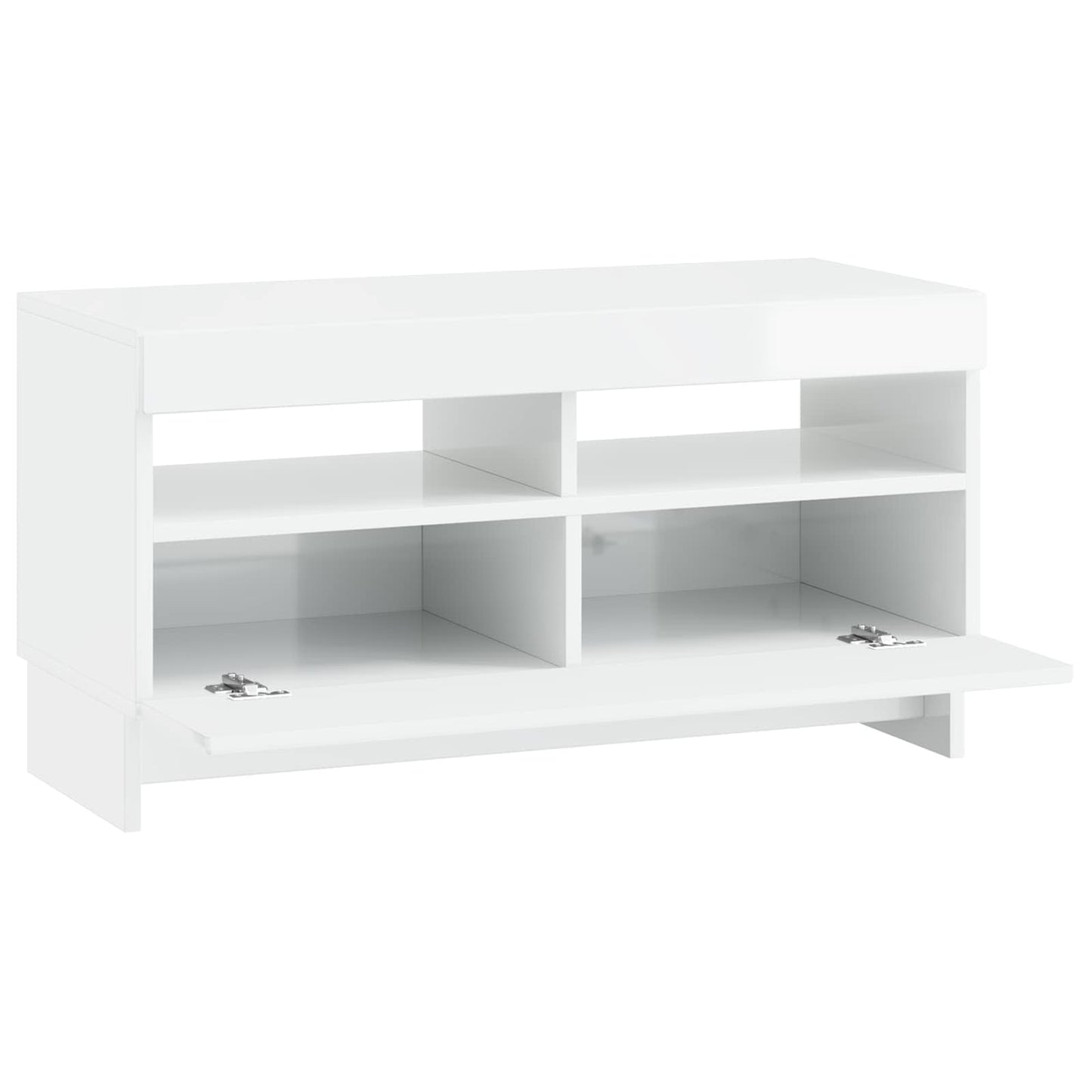 vidaXL LED TV Cabinet High Gloss White Engineered Wood