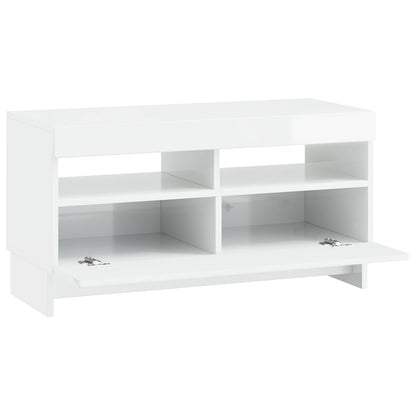 vidaXL LED TV Cabinet High Gloss White Engineered Wood