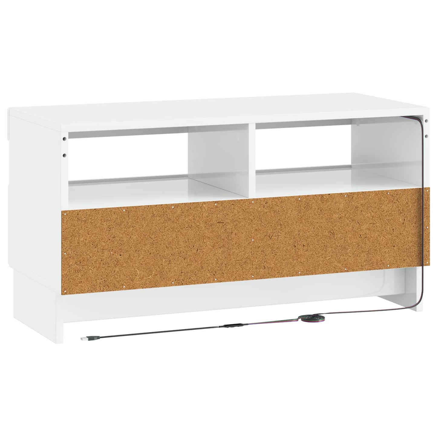 vidaXL LED TV Cabinet High Gloss White Engineered Wood