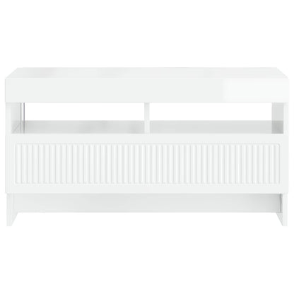 vidaXL LED TV Cabinet High Gloss White Engineered Wood
