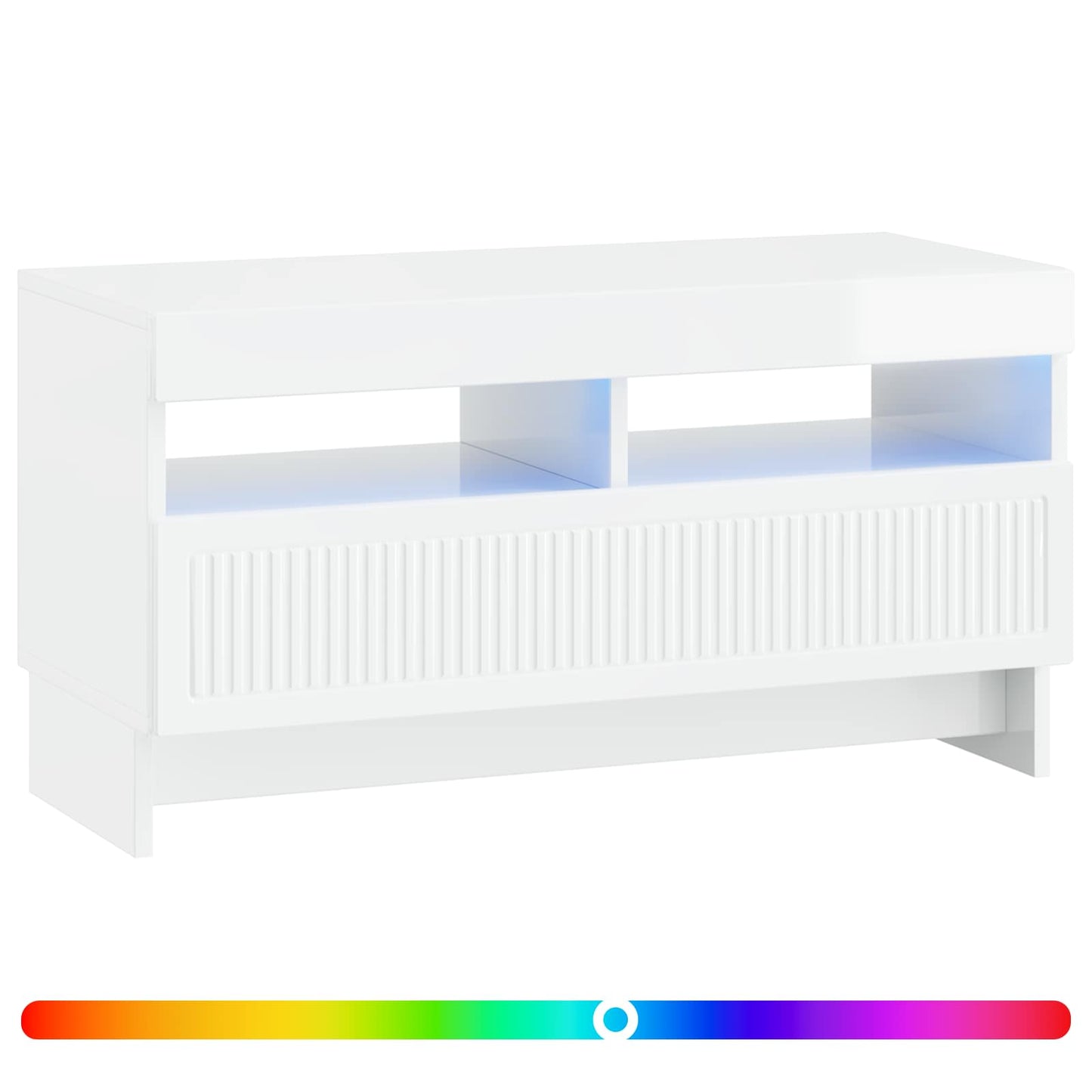 vidaXL LED TV Cabinet High Gloss White Engineered Wood