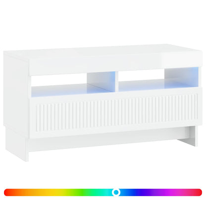 vidaXL LED TV Cabinet High Gloss White Engineered Wood