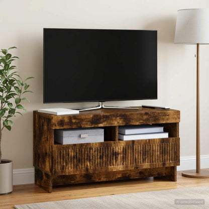 vidaXL LED TV Cabinet Smoked Oak Engineered Wood