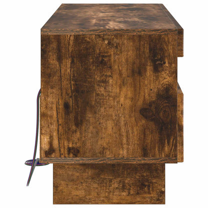 vidaXL LED TV Cabinet Smoked Oak Engineered Wood