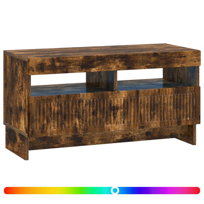 vidaXL LED TV Cabinet Smoked Oak Engineered Wood