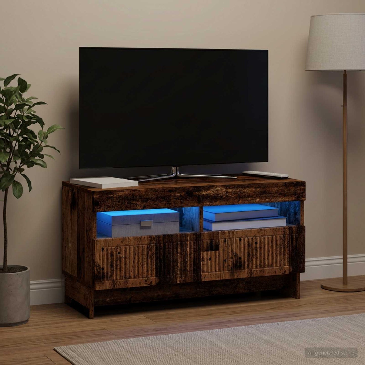 vidaXL LED TV Cabinet Old Wood Engineered Wood