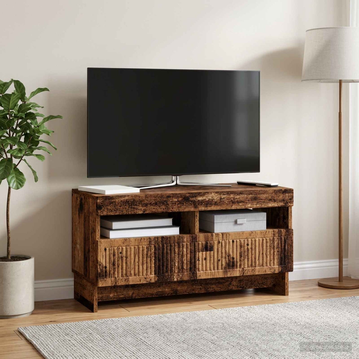 vidaXL LED TV Cabinet Old Wood Engineered Wood