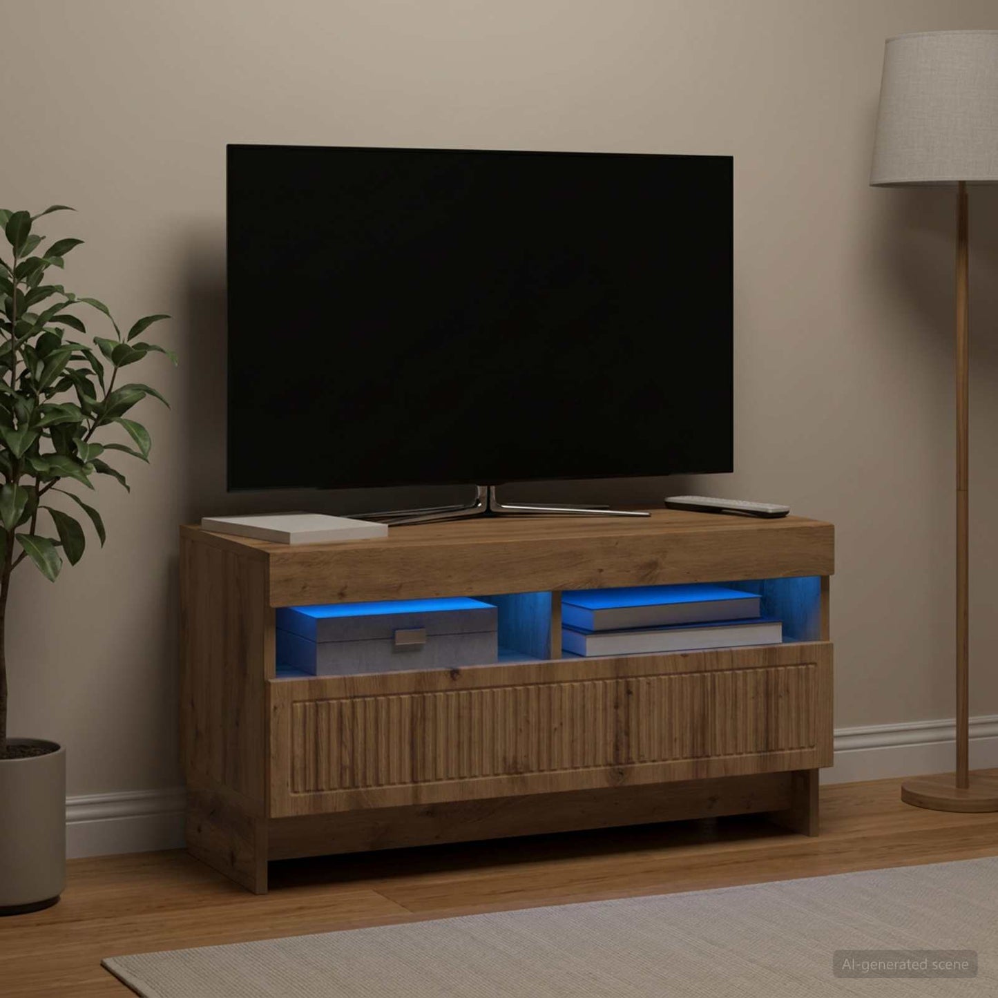 vidaXL LED TV Cabinet Artisan Oak Engineered Wood