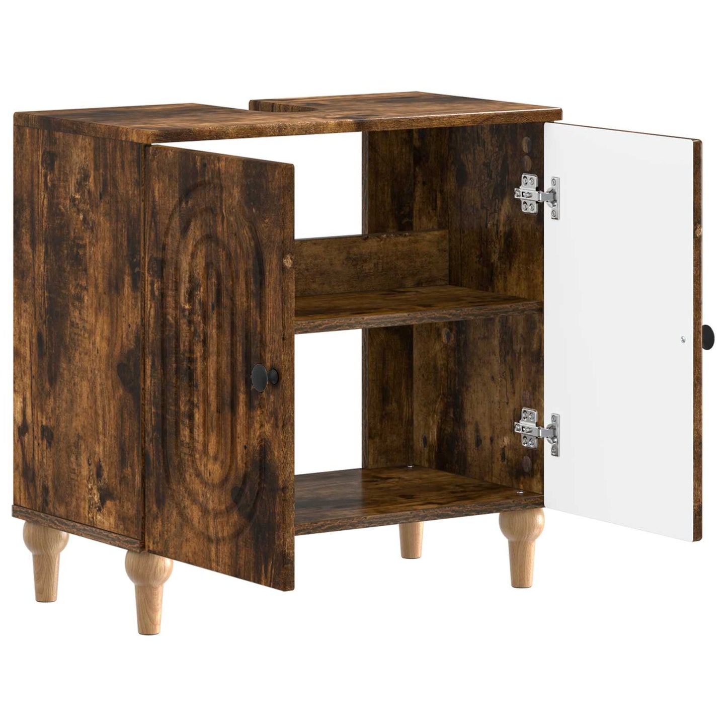 vidaXL Bathroom Sink Cabinet ALKMAAR Smoked Oak 59.5 x 31.5x 59 cm