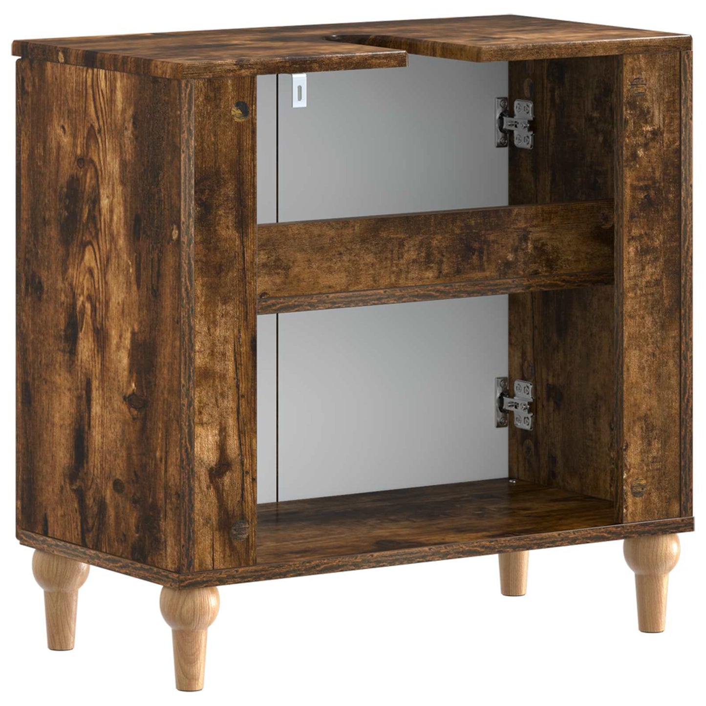 vidaXL Bathroom Sink Cabinet ALKMAAR Smoked Oak 59.5 x 31.5x 59 cm