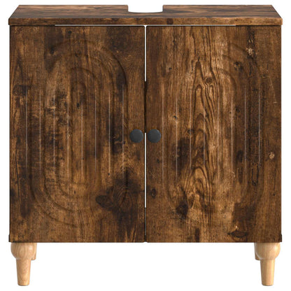 vidaXL Bathroom Sink Cabinet ALKMAAR Smoked Oak 59.5 x 31.5x 59 cm