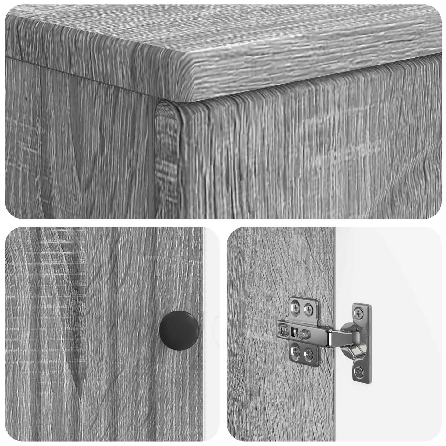 vidaXL Bathroom Sink Cabinet ALKMAAR Grey Sonoma 59.5 x 31.5x 59 cm