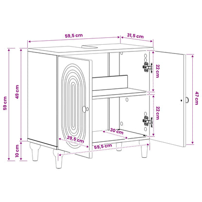 vidaXL Bathroom Sink Cabinet ALKMAAR Old Wood 59.5 x 31.5x 59 cm