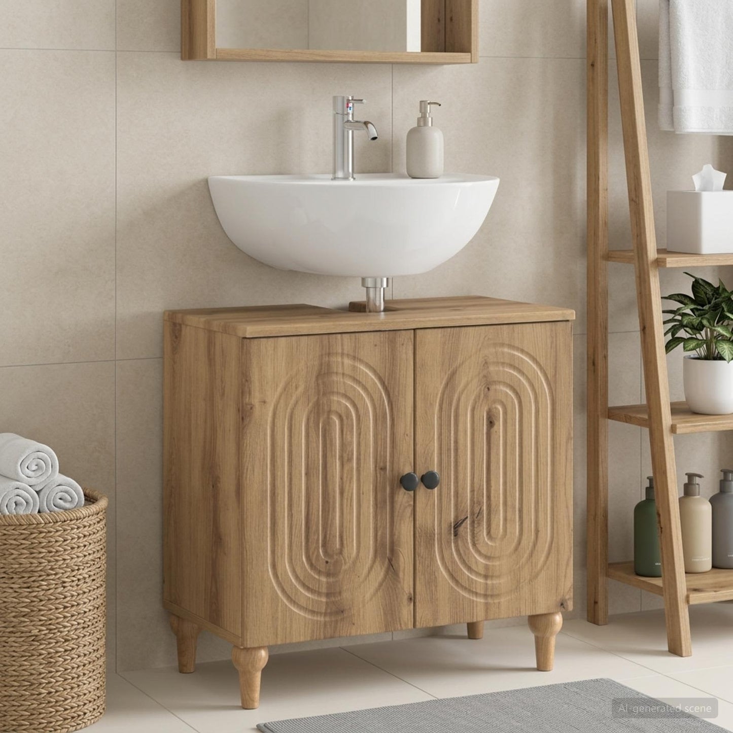 vidaXL Bathroom Sink Cabinet ALKMAAR Artisan Oak 59.5 x 31.5x 59 cm