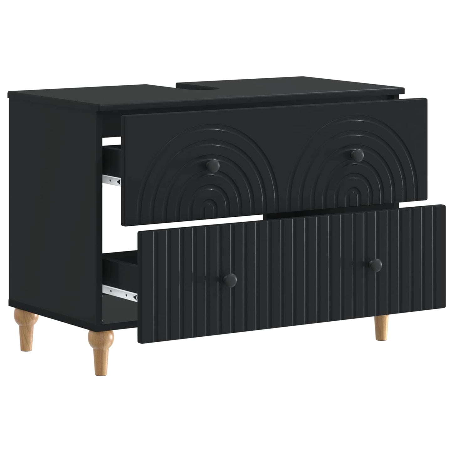 vidaXL Bathroom Sink Cabinet ALKMAAR Black 82 x 41x 59 cm