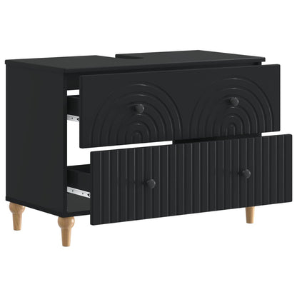 vidaXL Bathroom Sink Cabinet ALKMAAR Black 82 x 41x 59 cm
