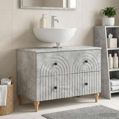 vidaXL Bathroom Sink Cabinet ALKMAAR Concrete Grey 82 x 41x 59 cm