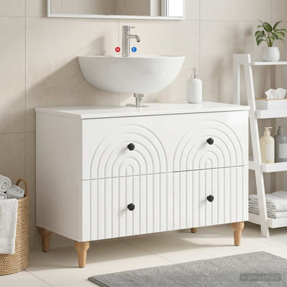 vidaXL Bathroom Sink Cabinet ALKMAAR High Gloss White 82 x 41x 59 cm