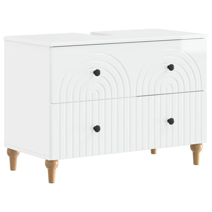 vidaXL Bathroom Sink Cabinet ALKMAAR High Gloss White 82 x 41x 59 cm