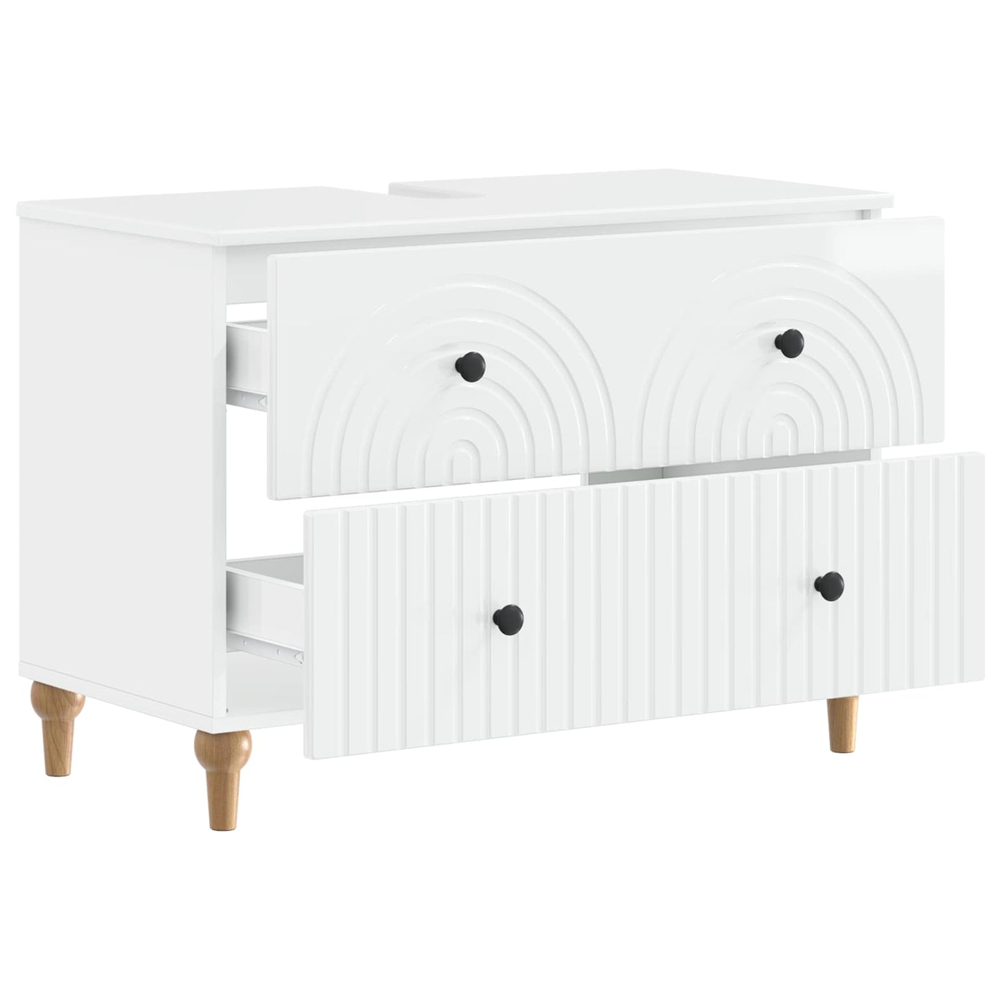 vidaXL Bathroom Sink Cabinet ALKMAAR High Gloss White 82 x 41x 59 cm