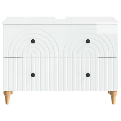 vidaXL Bathroom Sink Cabinet ALKMAAR High Gloss White 82 x 41x 59 cm