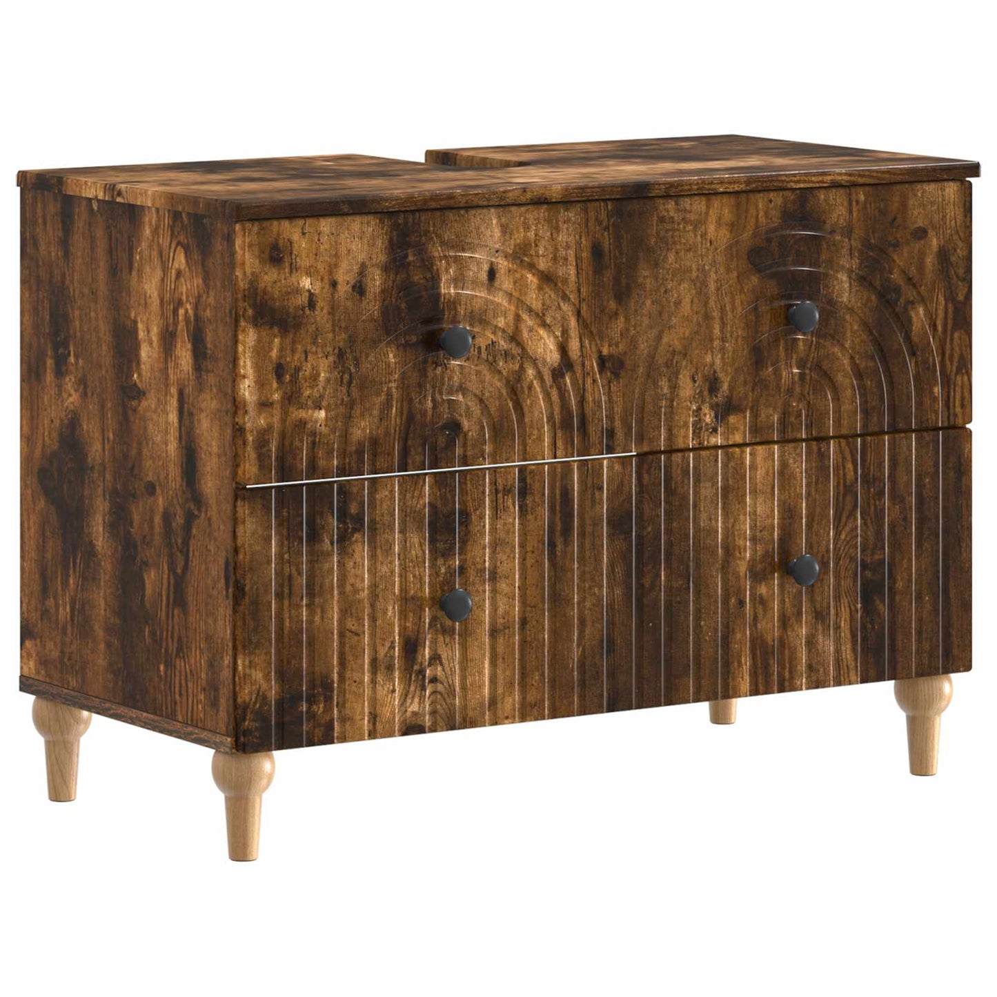 vidaXL Bathroom Sink Cabinet ALKMAAR Smoked Oak 82 x 41x 59 cm
