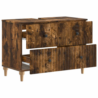 vidaXL Bathroom Sink Cabinet ALKMAAR Smoked Oak 82 x 41x 59 cm