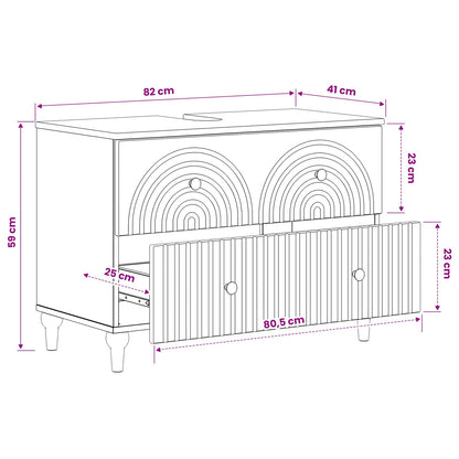vidaXL Bathroom Sink Cabinet ALKMAAR Smoked Oak 82 x 41x 59 cm