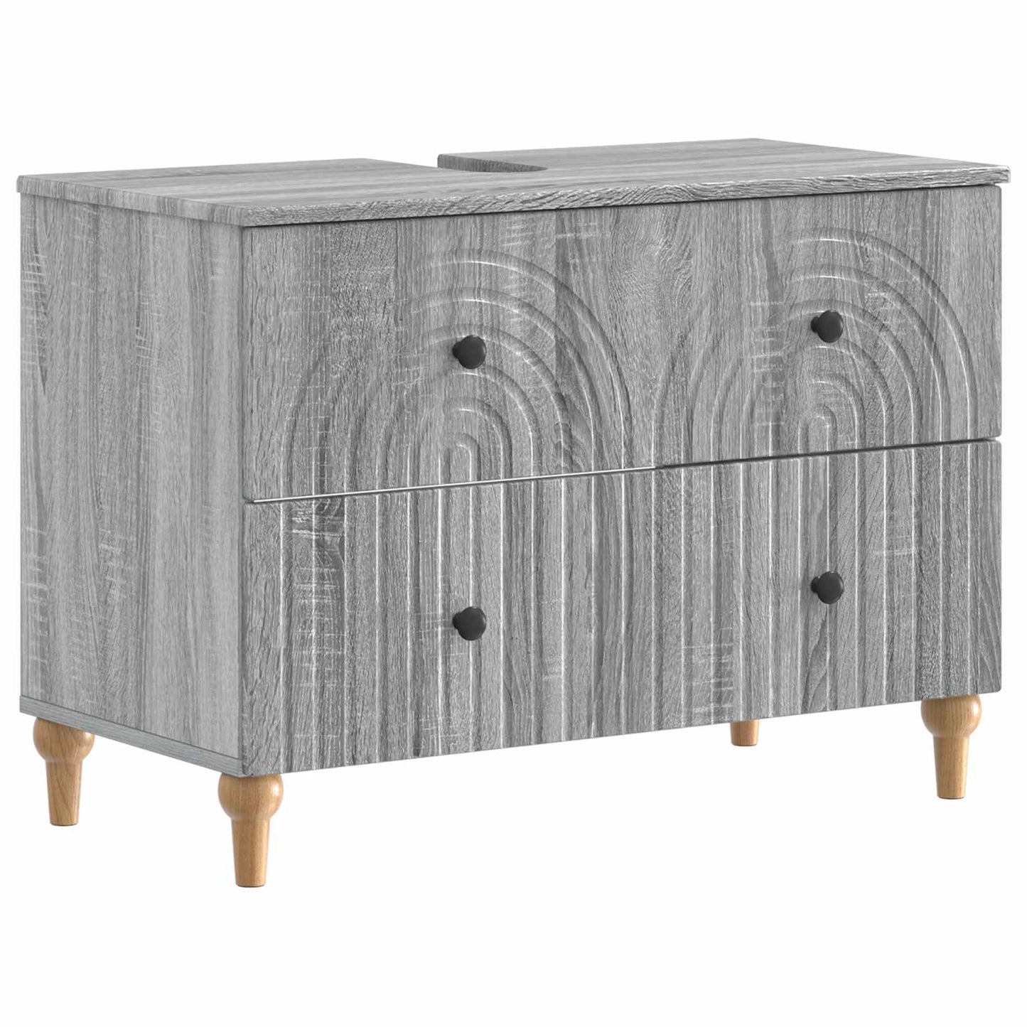 vidaXL Bathroom Sink Cabinet ALKMAAR Grey Sonoma 82 x 41x 59 cm