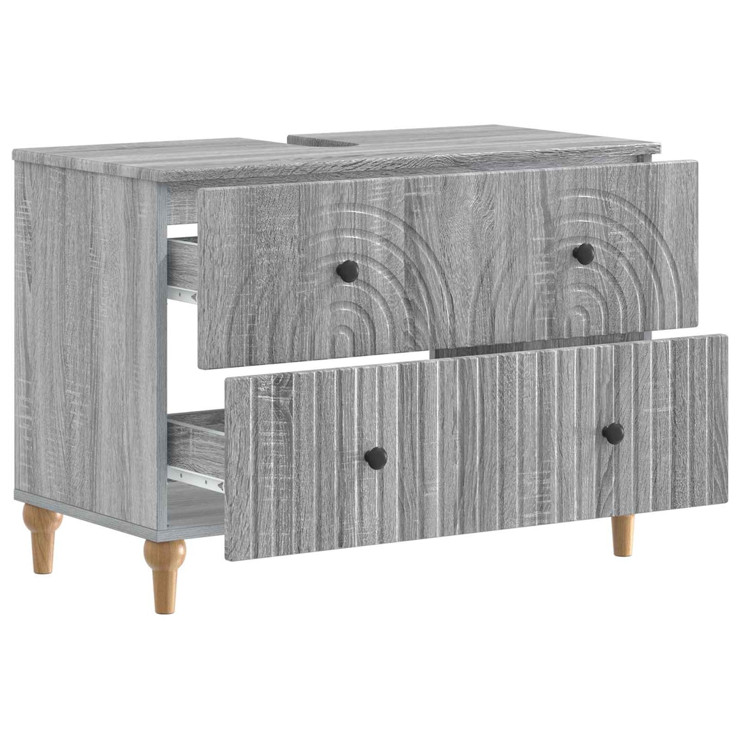 vidaXL Bathroom Sink Cabinet ALKMAAR Grey Sonoma 82 x 41x 59 cm