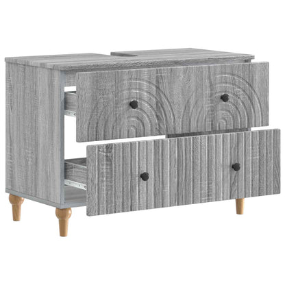 vidaXL Bathroom Sink Cabinet ALKMAAR Grey Sonoma 82 x 41x 59 cm