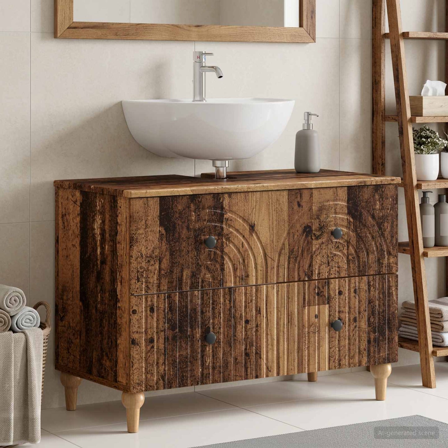 vidaXL Bathroom Sink Cabinet ALKMAAR Old Wood 82 x 41x 59 cm