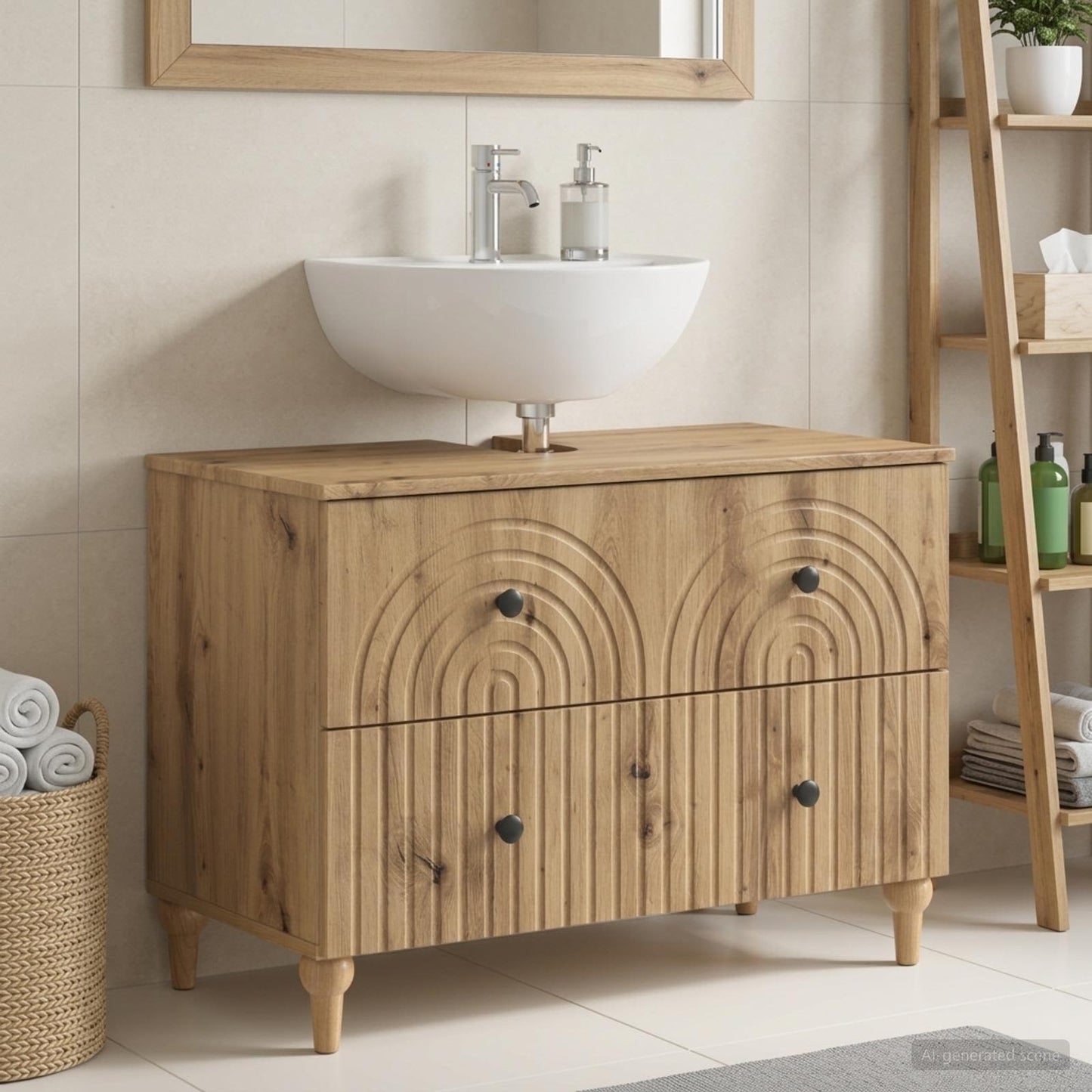 vidaXL Bathroom Sink Cabinet ALKMAAR Artisan Oak 82 x 41x 59 cm