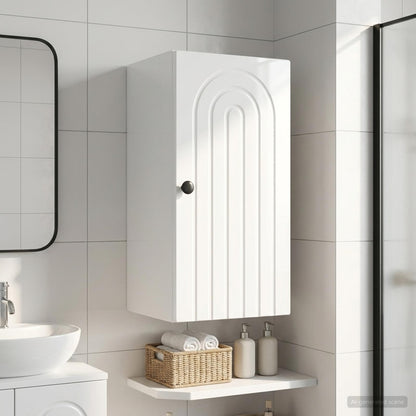 vidaXL Bathroom Wall Cabinet ALKMAAR High Gloss White 30 x 31 x 59 cm