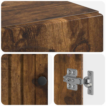 vidaXL Bathroom Wall Cabinet ALKMAAR Smoked Oak 30 x 31 x 59 cm