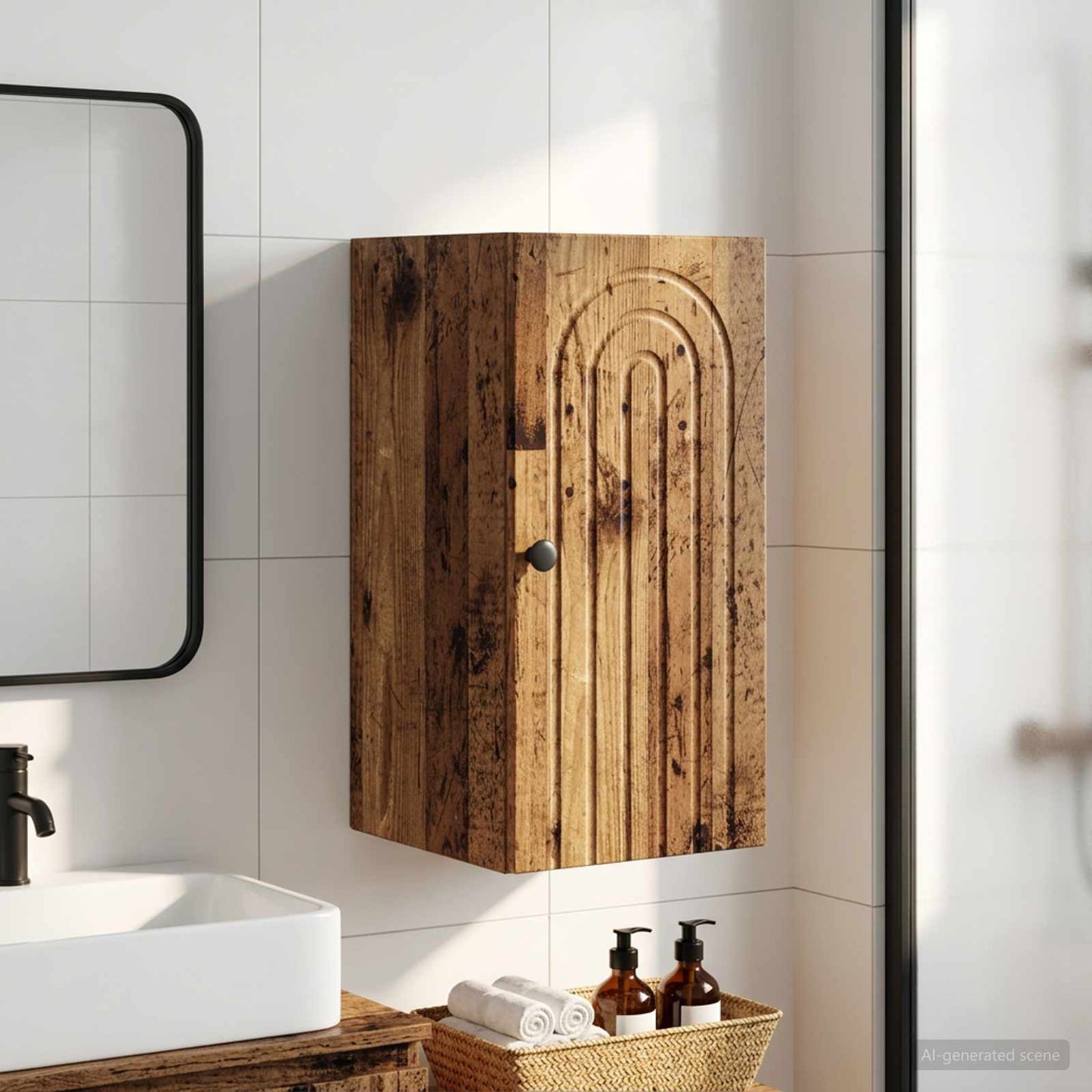 vidaXL Bathroom Wall Cabinet ALKMAAR Old Wood 30 x 31 x 59 cm