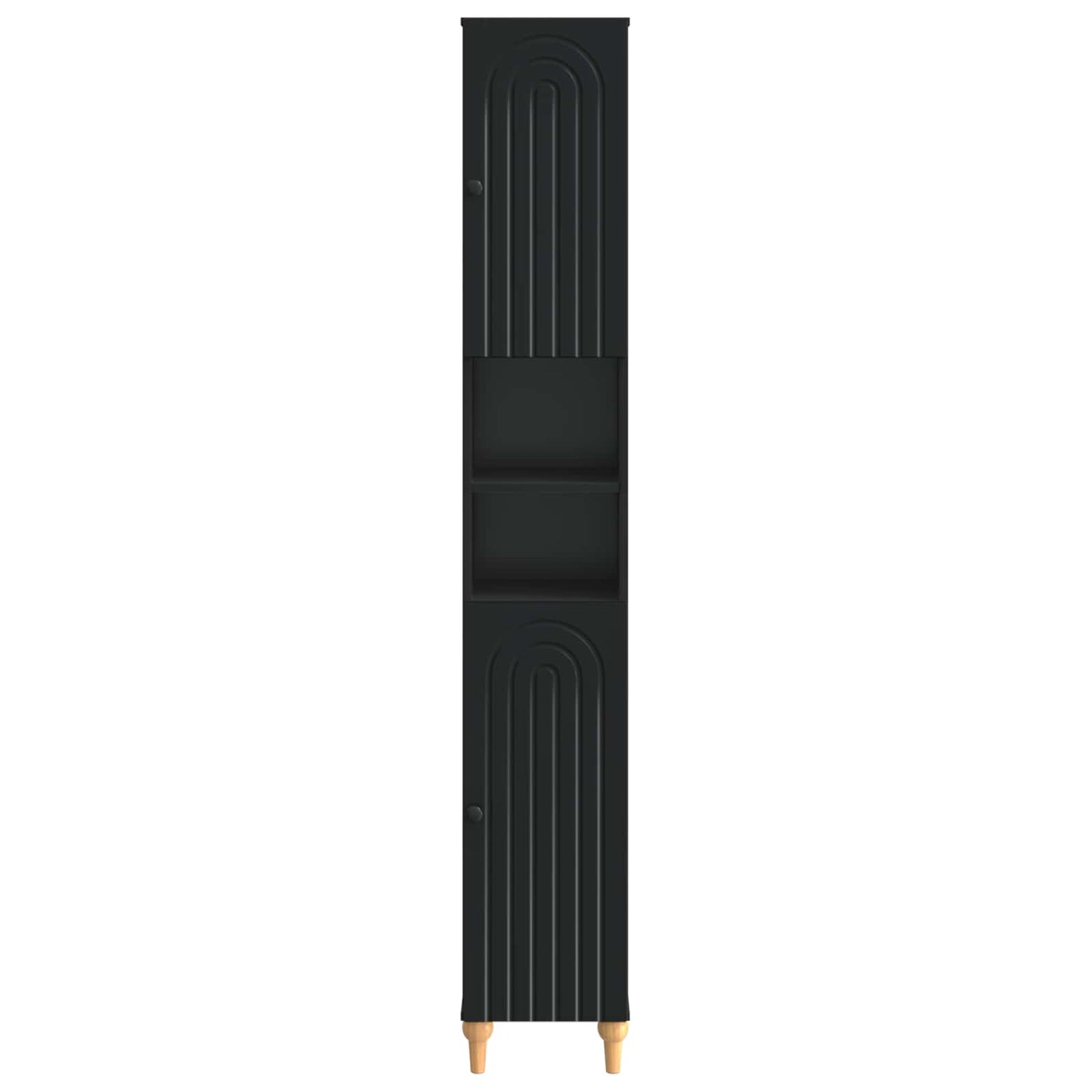 vidaXL Bathroom Cabinet with Open Shelf ALKMAAR Black 30 x 31 x 190 cm