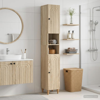 vidaXL Bathroom Cabinet with Open Shelf ALKMAAR Sonoma Oak