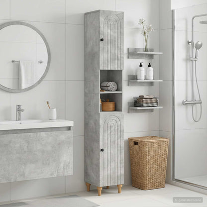 vidaXL Bathroom Cabinet with Open Shelf ALKMAAR Concrete Grey