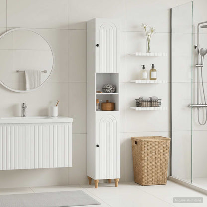 vidaXL Bathroom Cabinet with Open Shelf ALKMAAR High Gloss White