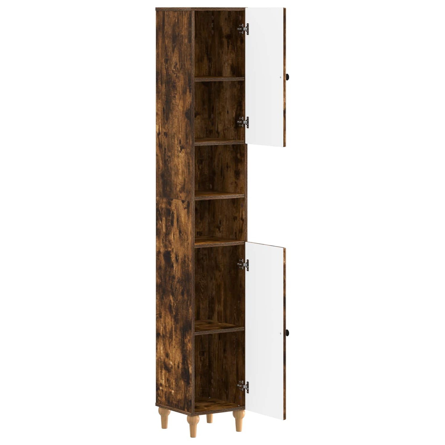 vidaXL Bathroom Cabinet with Open Shelf ALKMAAR Smoked Oak